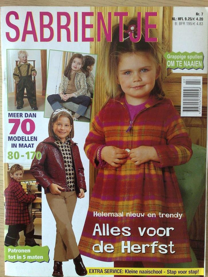 Sabrientje special herfst mode voor kids nr. 7, Hobby en Vrije tijd, Kledingpatronen, Zo goed als nieuw, Kind, Overige merken