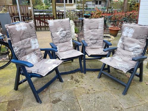 4 x hoge tuinstoel kussens, Tuin en Terras, Tuinmeubel-accessoires, Zo goed als nieuw, Ophalen