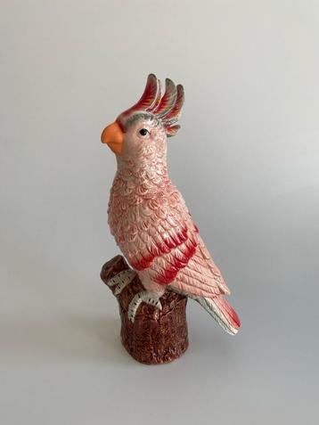 Papegaai Keramiek Decoratie Roze - 32,5x18x12 cm beschikbaar voor biedingen