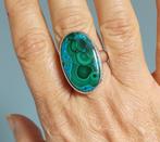 925 zilveren ring met natuurlijke Malachiet Chrysocolla, Sieraden, Tassen en Uiterlijk, Ringen, O.T., Nieuw, Ophalen of Verzenden