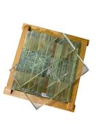 Geslepen messen onderleggers vintage 12 stuks in houder, Antiek en Kunst, Antiek | Glas en Kristal, Ophalen of Verzenden