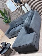 Ribstof Hoekbank Grijs - Klein Formaat - 240 x 220, Huis en Inrichting, Ophalen, -, -, Hoekbank