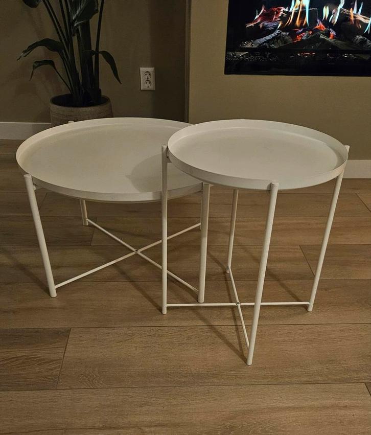 IKEA Salontafel & Bijzettafel Set, Huis en Inrichting, Tafels | Bijzettafels, Rond, Minder dan 55 cm, Ophalen
