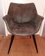 Grijze stoel met armleuning, eetkamerstoel stoel fauteuil 2, Huis en Inrichting, Stoelen, Ophalen, Zo goed als nieuw, Metaal, Eén