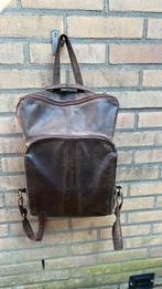 Echt leer  , rugzak dames/ heren bruin 38 x 31, Overige merken, Gebruikt, 25 tot 40 cm, Ophalen of Verzenden
