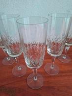 5 vintage kristallen handgeslepen champagne glazen, Antiek en Kunst, Antiek | Glas en Kristal, Ophalen of Verzenden