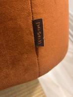 Stoffen poef in koperkleur, Woood Sara, Ophalen, Minder dan 50 cm, Gebruikt, Rond