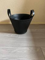 Nieuwe zwarte rubberen bloempot/opbergmand, Huis en Inrichting, Woonaccessoires | Schalen en Manden, Ophalen, Nieuw, Rond, Overige materialen