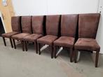6 eetkamerstoelen bruin, 6 stoelen voor €30,-, Huis en Inrichting, Stoelen, Ophalen, Gebruikt, Bruin, Vijf, Zes of meer stoelen