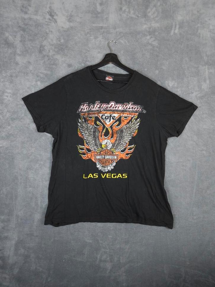 Harley Davidson Cafe Las Vegas TShirt XXL Zwart, Kleding | Heren, T-shirts, Zo goed als nieuw, Overige maten, Zwart, Ophalen of Verzenden