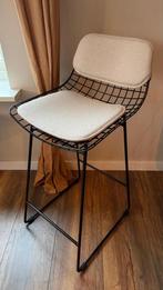 Hk living barkruk zwart. (ALS NIEUW) incl kussenset, 1 kruk, Ophalen, Zo goed als nieuw, 60 tot 90 cm