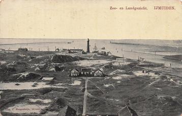 JL645 Tulpkaart IJmuiden Zee- en Landgezicht Vuurtoren 1909 beschikbaar voor biedingen