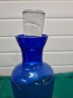 -fles glas blauw met dop, Ophalen of Verzenden, 'T Olde Gre-j, Info@toldegrej.nl, Endepoelstraat 20f Didam