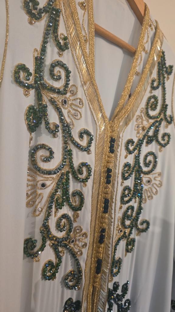 Marokkaanse jurk te koop!, Kleding | Dames, Gelegenheidskleding, Zo goed als nieuw, Overige typen, Maat 38/40 (M), Wit, Ophalen of Verzenden