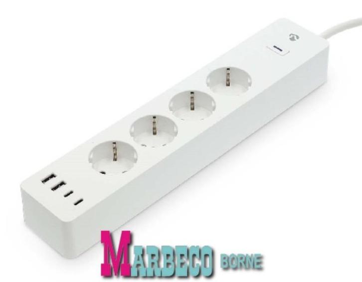 SmartLife Stekkerdoos, Contactdoos, 4x plug, 2x USB-A, USB-C, Doe-het-zelf en Verbouw, Elektra en Kabels, Nieuw, Stopcontact, Ophalen of Verzenden