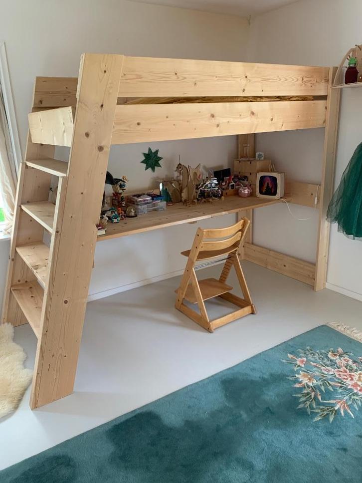 Hoogslaper met geïntegreerd bureau, Kinderen en Baby's, Kinderkamer | Stapelbedden en Hoogslapers, Gebruikt, Hoogslaper, Ophalen