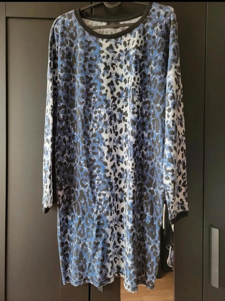 Only jurk blauwe panterprint maat S, Kleding | Dames, Jurken, Gedragen, Maat 36 (S), Blauw, Boven de knie, Ophalen of Verzenden
