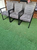 6 luxe industriële eetkamerstoelen, Ophalen, Zwart
