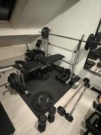 Bankdruk met stang en schijven., Ophalen, Zo goed als nieuw, Fitnessbank