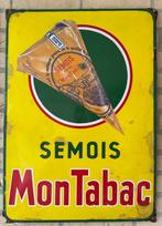 Emaille bord 'Semois mon tabac', Verzamelen, Ophalen of Verzenden, Gebruikt, Reclamebord