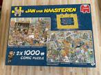Puzzel Jan van Haasteren. 2x1000 stukjes. Met fotolijstje, Ophalen of Verzenden, 500 t/m 1500 stukjes, Legpuzzel, Zo goed als nieuw
