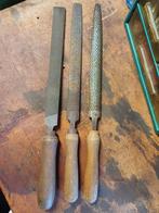 Set van 3 oude vijlen met houten handvat, Ophalen of Verzenden