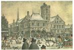 Ansichtkaart Anton Pieck Stadhuis Amsterdam, Verzamelen, Ansichtkaarten | Themakaarten, Ophalen of Verzenden, 1980 tot heden, Gelopen