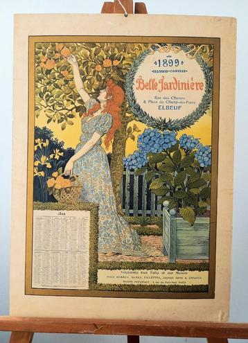 [art novueau] Belle Jardinière 1899 Eugène Grasset Kalender beschikbaar voor biedingen