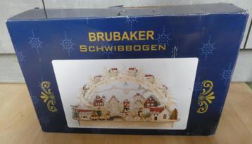 BRUBAKER Houten Lichtboog  kerstdorp + verlichting hand gesc beschikbaar voor biedingen