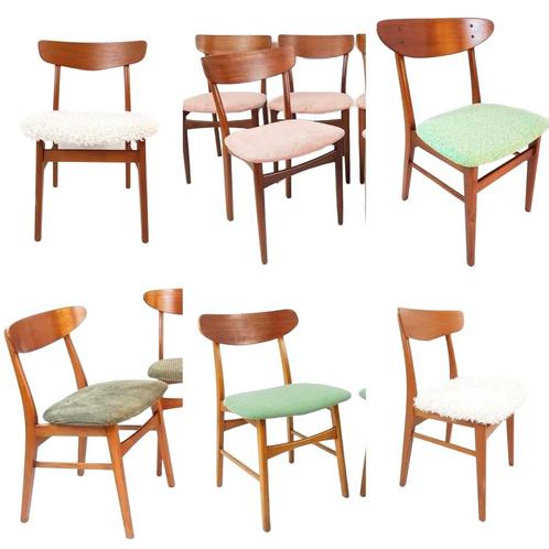 Vintage farstrup stoelen nieuw gestoffeerd stof naar keuze, Huis en Inrichting, Stoelen, Nieuw, Vijf, Zes of meer stoelen, Stof