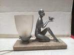 Art Deco Dame met Vogel Lamp, Ophalen