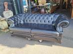 Zwarte bank Chesterfield 200 cm breed zeer mooi apart model, Ophalen