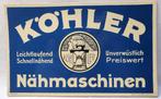 Köhler naaimachines toonbank reclameboord, Ophalen of Verzenden, Zo goed als nieuw, Reclamebord