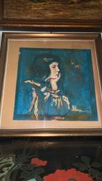 Portret denkend meisje 1968, Antiek en Kunst, Ophalen of Verzenden