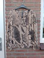 Slankprint prachtige blouse van M&S, M40 beige zwart, Verzenden, Zo goed als nieuw, Maat 38/40 (M), Beige
