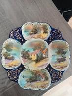 Antiek decoratief bord met landschap, Ophalen