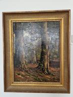 Schilderij marouflé "Bos" SCH33, Antiek en Kunst, Ophalen