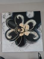 Bloem Schilderij Zwart/Wit, Antiek en Kunst, Kunst | Schilderijen | Klassiek, Ophalen