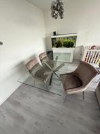Taupe Eetkamerstoelen - Set van 4, Bruin, Ophalen of Verzenden, Zo goed als nieuw, Vier