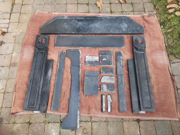 Schouw van zwarte natuursteen., Doe-het-zelf en Verbouw, Dakpannen en Dakbedekking, Gebruikt, Overige materialen, Zwart, Minder dan 5 m²