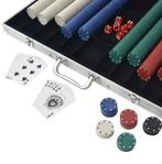 Pokeren pokerset met 1000 chips aluminium GRATIS BEZORGD!, Hobby en Vrije tijd, Gezelschapsspellen | Kaartspellen, Verzenden, Zo goed als nieuw