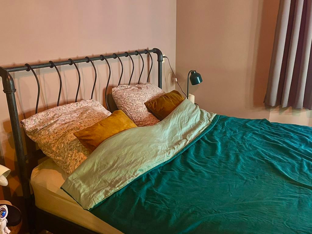 Bed: Auping bedframe 160x200 + verstelbare bodems, Huis en Inrichting, Slaapkamer | Bedden, Ophalen, Tweepersoons, 200 cm, Metaal