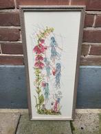 Geborduurde elfjes met lijst, Huis en Inrichting, Minder dan 50 cm, Gebruikt, Ophalen of Verzenden, Schilderij