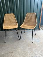 2x Rotan stoel Dirk van Sliedregt, jaren '60, Gebruikt, Bruin, Riet of Rotan, Ophalen of Verzenden