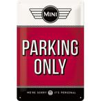Mini Cooper parking only relief reclamebord van metaal, Nieuw, Ophalen of Verzenden