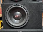 B2 12inch subwoofer in nieuwe gepoorte kist, Ophalen, Zo goed als nieuw