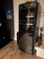 Zwarte SMEG koelkast retro design, 200 liter of meer, Zo goed als nieuw, Met vriesvak, 160 cm of meer