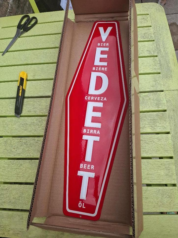 emaillebord vedett, Verzamelen, Biermerken, Nieuw, Reclamebord, Plaat of Schild, Overige merken, Ophalen of Verzenden