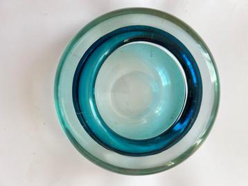Glazen schaal blauw studio de Oude Horn Bernard Heesen beschikbaar voor biedingen