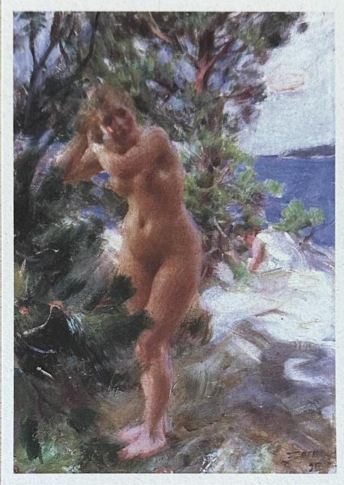 0113  ANDERS ZORN ~ na het baden, Verzamelen, Ansichtkaarten | Themakaarten, Ongelopen, 1980 tot heden, Overige thema's, Verzenden